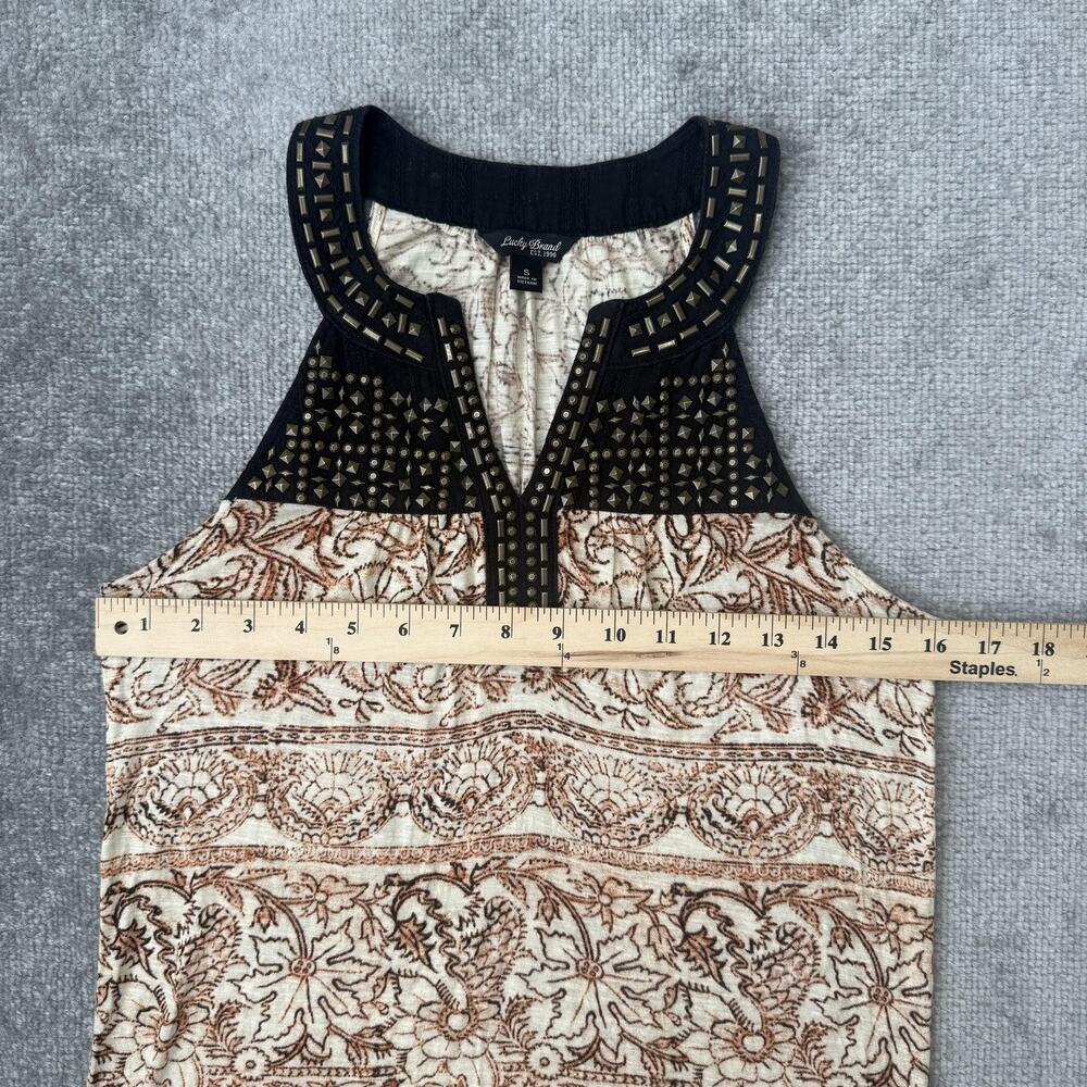 Lucky Brand Shirt Womens Small Boho Embellished Studded Sleeveless Tank Top - Picture 4 of 6